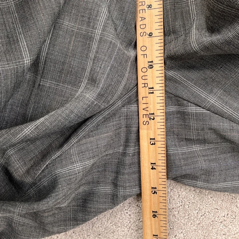 Hart Schaffner Marx‎ Mens 42R 33W 28.5L Gray Blue Windowpane Plaid Viracle Wool